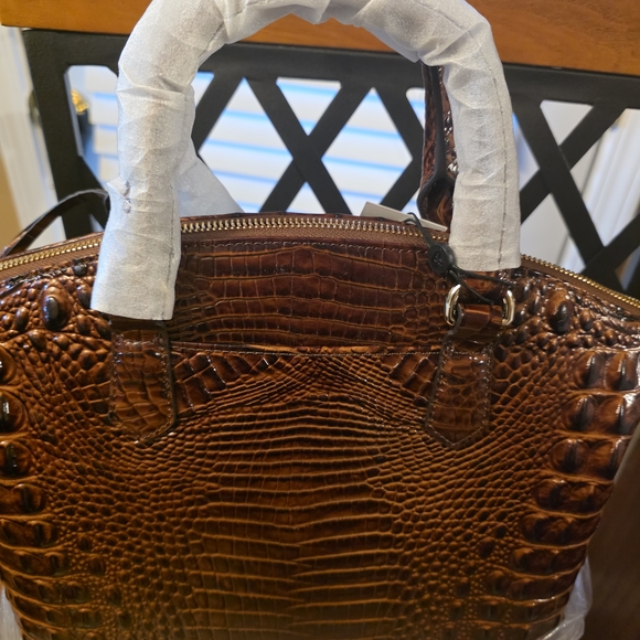 Brahmin Brown Crocodile Embossed Handbag - Picture 5 of 11
